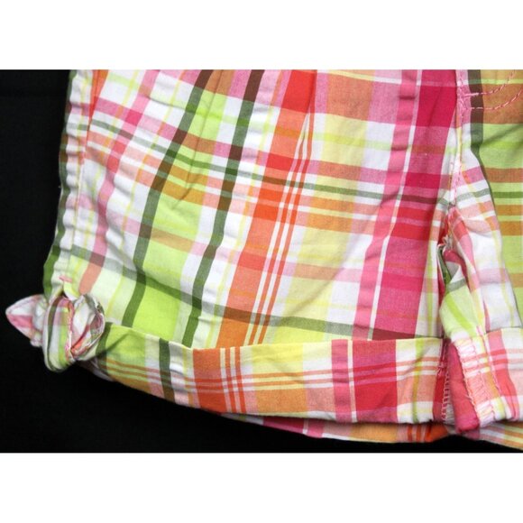2010 Gymboree Citrus Cooler Plaid Shorts sz 5 Pink Yellow Lemon Summer Bows - Picture 3 of 8